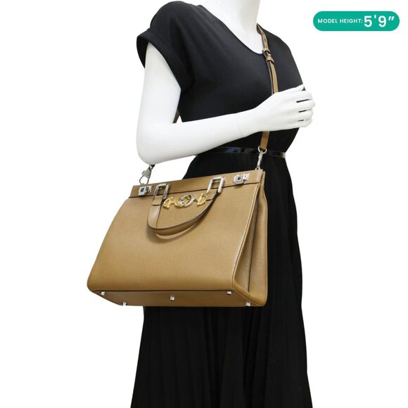 Gucci Zumi Medium Leather Top Handle Shoulder Bag Brown 564714 - Picture 2 of 12
